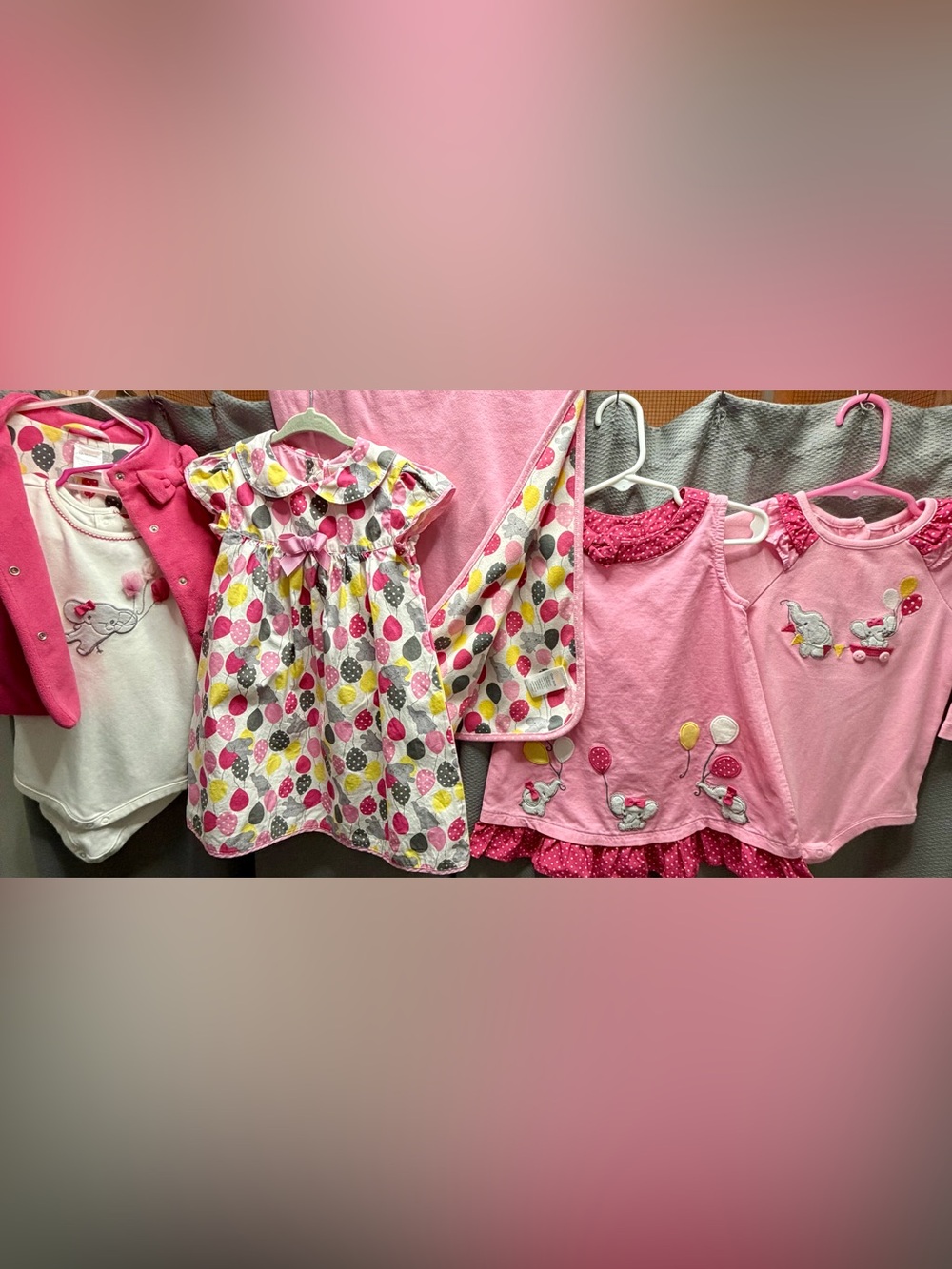 Vintage Gymboree Happy Elephant 2013 12-18M Baby Girl Outfit Lot Blanket 7 Pc - Picture 8 of 9